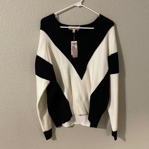 Philosophy sweater, black and white, new with tags